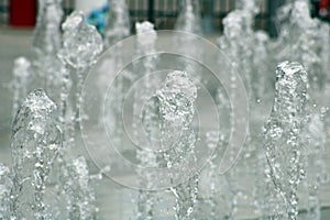 Dancing water features at a park in Detroit