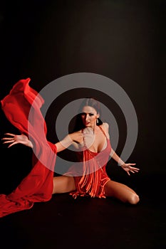 Dancing Woman, Flying Red Cloth