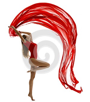 Danza una donna volare tessuto su bianco danza 
