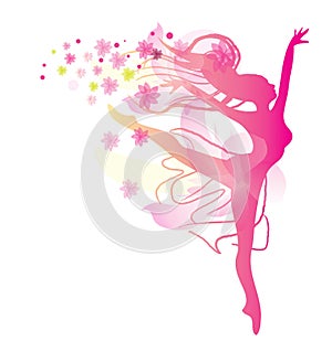 Dancing woman in pink colours photo