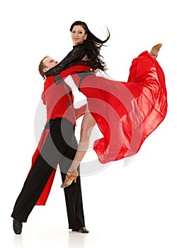 Dancing young couple.