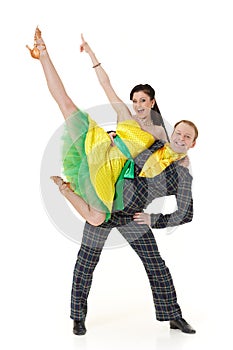 Dancing young couple.