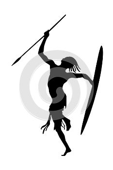 Dancyng warrior Zulu silhouette photo