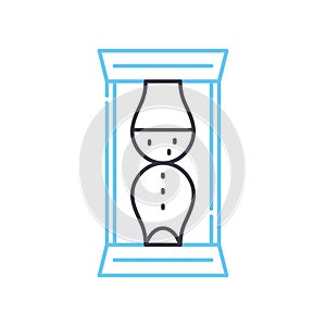 dand clock hourglass line icon, outline symbol, vector illustration, concept sign