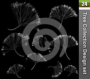 Dandelion 3D Illustration. Tree correction design set. Illustration of fluff dandelion