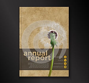 Dandelion annual report brochure flyer design template , Leaflet cover presentation abstract flat background, layout in A4 s