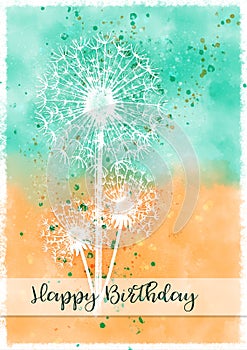 Dandelion Burst Happy Birthday Card