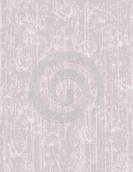 Dandelion flower abstract pattern Vector. Trendy pink colors textures
