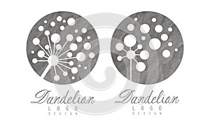 Dandelion Flower Head Logo Design Template Vector Set