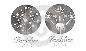 Dandelion Flower Head Logo Design Template Vector Set