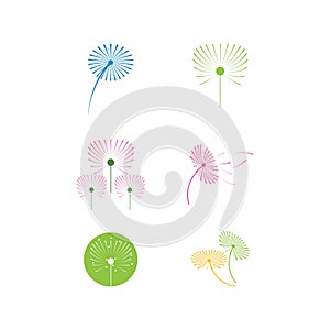 Dandelion flower illustration logo vector