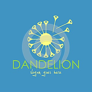 Dandelion Flower Logo Design Template Vector