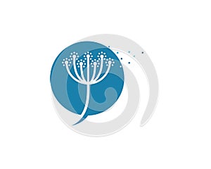 dandelion flower logo icon vector