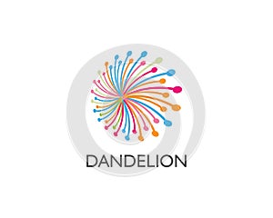 Dandelion flower logo vector