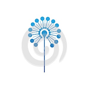 Dandelion flower logo vector