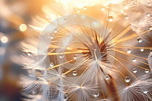 Dandelion flower macro with bokeh