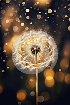 Dandelion flower macro with bokeh