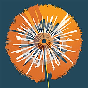 Dandelion flower. Vector illustration of blooming poppy flower. AI generated