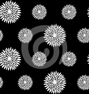 Dandelion graphic pattern vector black and whtie photo