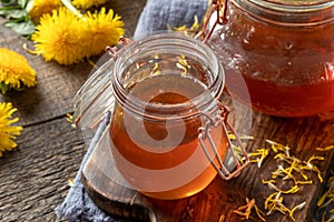 Dandelion honey - a syrup made from fresh dandelion flowers