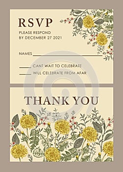 Dandelion isolated floral. Wedding invitation flowers. Vintage card. Drawing engraving frame. Wallpaper vector illustration