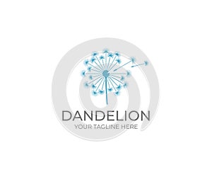 Dandelion logo template. Taraxacum flower vector design