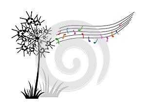 Dandelion of music notes