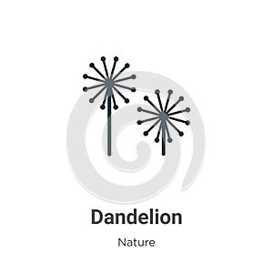 Dandelion outline vector icon. Thin line black dandelion icon, flat vector simple element illustration from editable nature