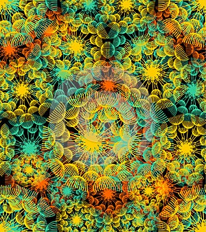 Dandelion pattern seamless. blowball background. flowers texture