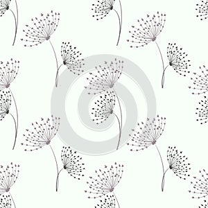 Dandelions blowing seamless pattern wallpaper