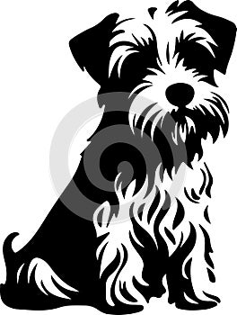 Dandie Dinmont Terrier Black Silhouette Generative Ai