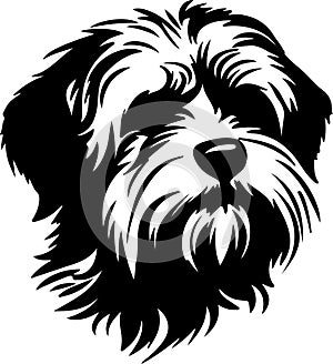 Dandie Dinmont Terrier Black Silhouette Generative Ai