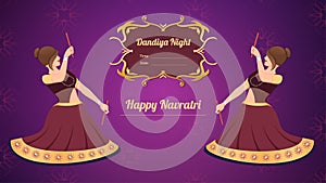 Dandiya vector banner, Happy Navratri