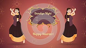 Dandiya vector banner, Happy Navratri