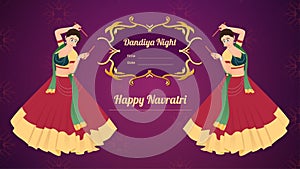 Dandiya vector banner, Happy Navratri