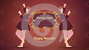 Dandiya vector banner, Happy Navratri