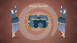 Dandiya vector banner, Happy Navratri