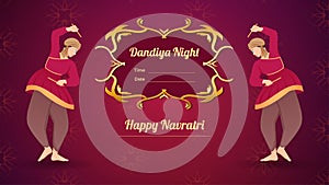 Dandiya vector banner, Happy Navratri