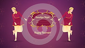 Dandiya vector banner, Happy Navratri
