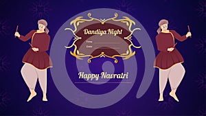 Dandiya vector banner, Happy Navratri