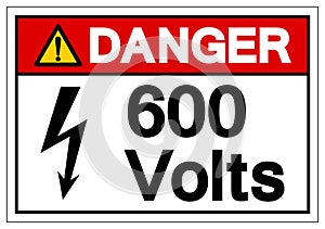 Danger 600 Volts Symbol Sign, Vector Illustration, Isolate On White Background Label .EPS10