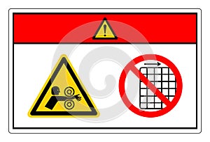 Danger Arm Entangle Rollers Right Do Not Remove Guard Symbol Sign, Vector Illustration, Isolate On White Background Label .EPS10
