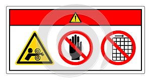 Danger Arm Entangle Rollers Right Do Not Touch and Do Not Remove Guard Symbol Sign, Vector Illustration, Isolate On White