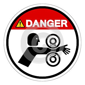 Danger Arm Entangle Rollers Right Symbol Sign, Vector Illustration, Isolate On White Background Label .EPS10