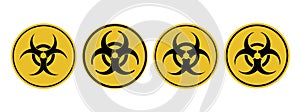 Danger attention sign viral danger. Warning. biological and radiation hazard illustration