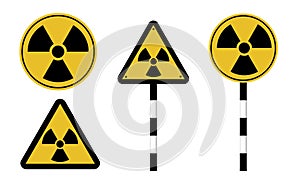 Danger attention sign. Warning. Radiation hazard illustration