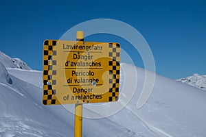 Danger of avalanches