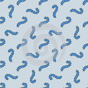Danger Bacteria vector concept blue seamless pattern