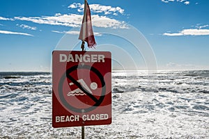 Danger beach closed