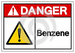 Danger Benzene Symbol Sign, Vector Illustration, Isolate On White Background Label .EPS10